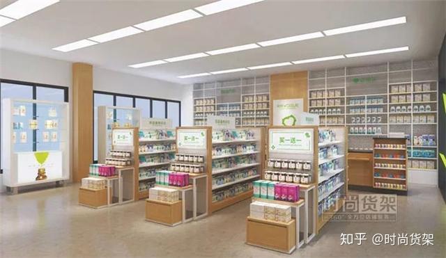 药店货架柜台新潮设计，打造舒适便捷购物体验的首选之地
